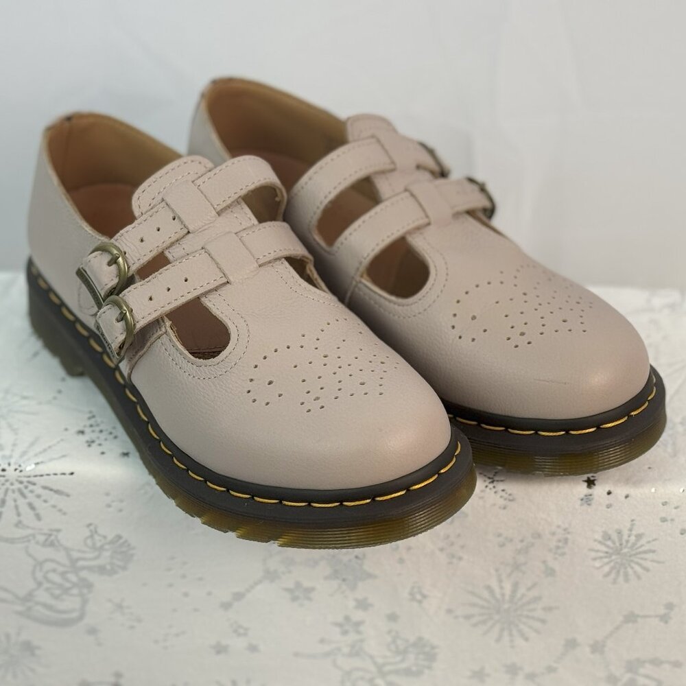Doc Martens Womens 8065 Nubuck Leather Perforated Detail Mary Janes